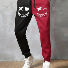 Contrast Colors Drawstring Sweatpants Loose Fit Pants Men's Casual Joggers