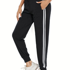 High Waist Jogger Pants Stripe Casual Workout Running Sweatpants