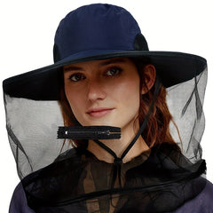 Waterproof Sun Hat with Head Net for Fishing Hiking Outdoor Activities