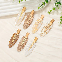 7pcs Golden Foil Hair Clips Women Girls Daily Decor