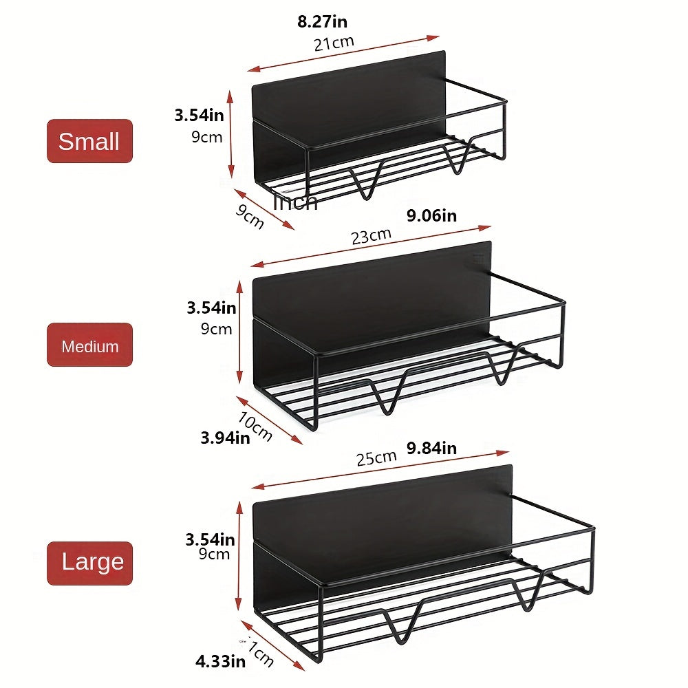 3pcs Magnetic Fridge Shelf Organizer No Punch Microwave Side Organizer