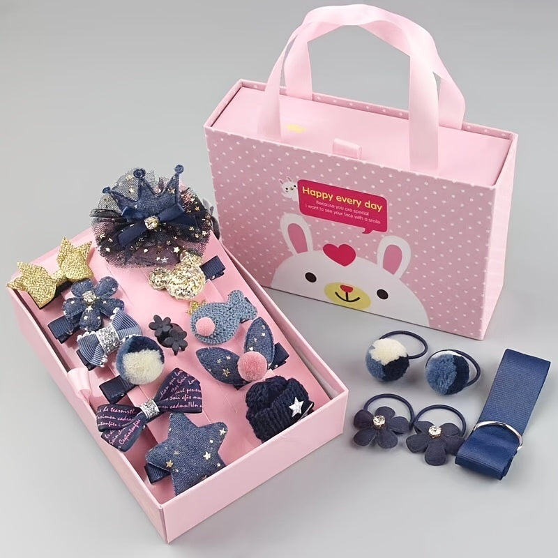 18pcs Girls Bow Hair Clip Set with Gift for Girls
