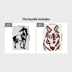 Plastic Horse & Wolf Stencils for Painting, Home Decor Craft Project