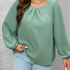 Textured Long Sleeve Blouse