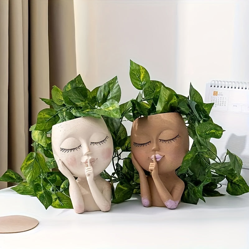 Nordic Character Garden Flower Pot - Ceramic Plant Pot