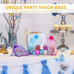 30pcs 4x6 Inch Organza Gift Bags Sheer Drawstring Pouch Candy Bags