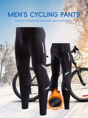 Men's Warm Cycling Pants Leggings Quick Dry Compression Pants