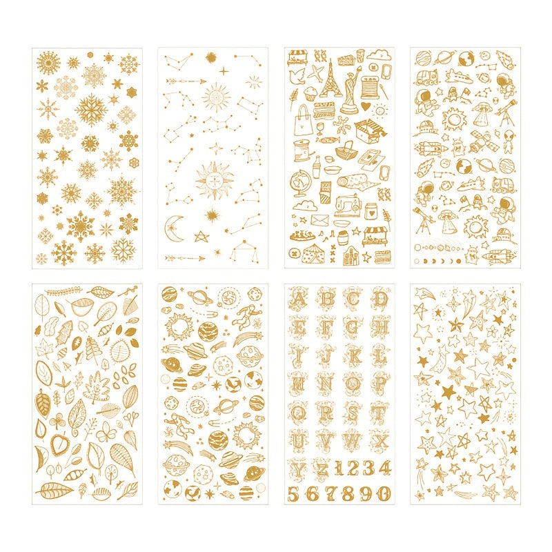 Hot Stamping Snowflake Starry Sky DIY Decoration Sticker