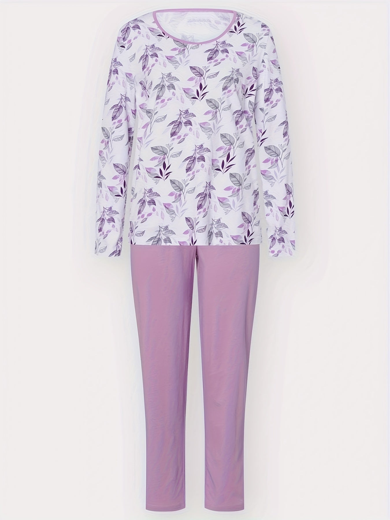Floral Print Pajama Set Long Sleeve Top & Pants