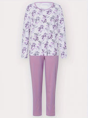 Floral Print Pajama Set Long Sleeve Top & Pants
