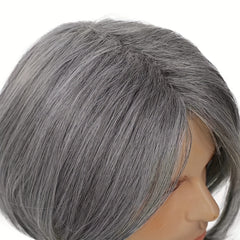 Men's Grey Hair Wig Long Straight Synthetic Fiber for Halloween Cosplay Party