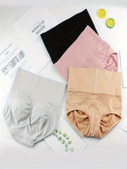 4pcs High Waist Briefs High Stretch Panties Women's Lingerie
