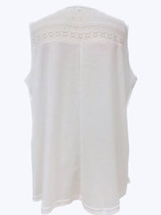 Casual Tank Top Women's Plus Lace Waffle Pattern V Neck Top