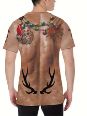 Funny Muscle Pattern Christmas Tee Shirt for Men