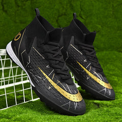 Men's High Top Turf Football Boots Anti skid Outdoor Soccer Cleats