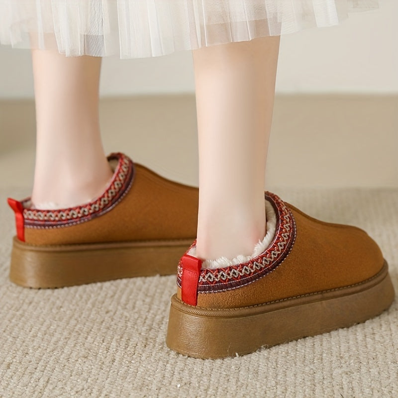 Women's Minimalist Snow Boots Slip On Winter Warm Shoes