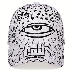 Eye Cartoon Graffiti Baseball Cap Solid Casual Adjustable Sun Hat