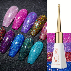 Holographic Gel Nail Polish 10ml Reflective Diamond Shine UV LED