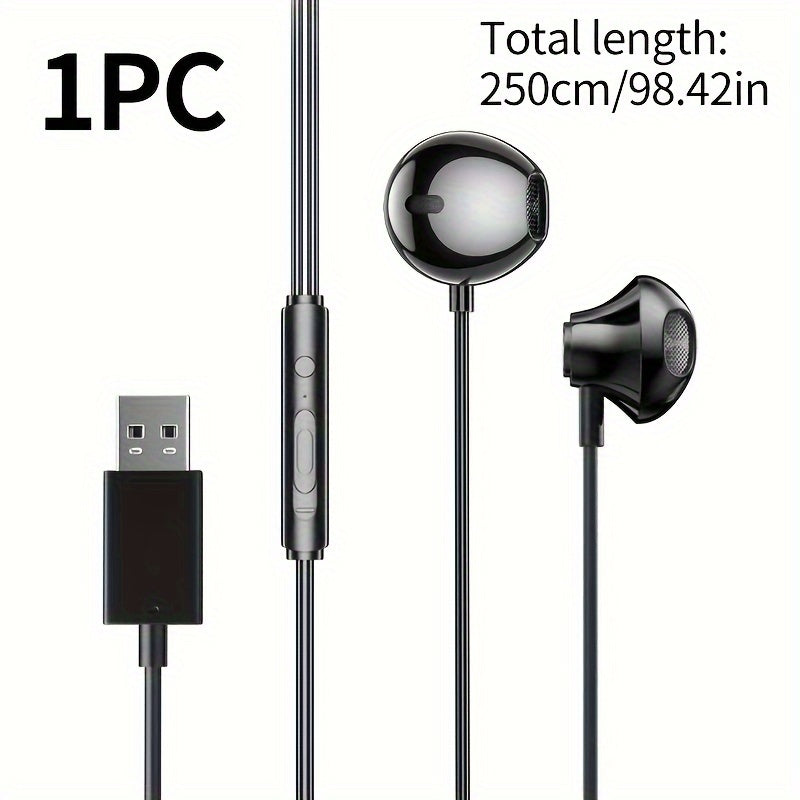 Wired Computer Game E sports Earphones USB Interface In ear Headphone