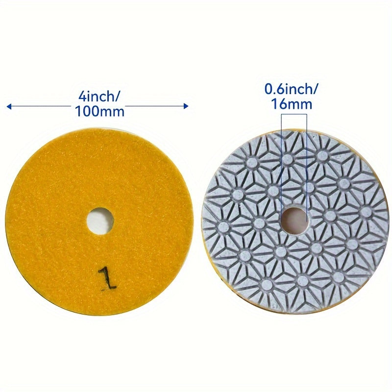 3pcs Wet & Dry Polishing Pads Stone Marble Tile, Flexible