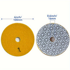 3pcs Wet & Dry Polishing Pads Stone Marble Tile, Flexible