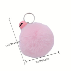 Pom Pom Keychain Plush Key Ring Bag Charm Accessory Girls Gift