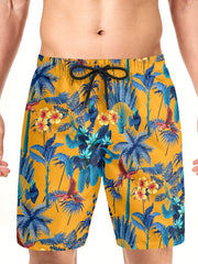 Tropical Forest Birds and Plants Shorts with Pockets