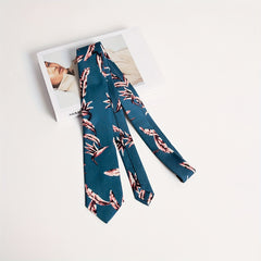 Leaf Print Unisex Tie Casual Shirt Bow