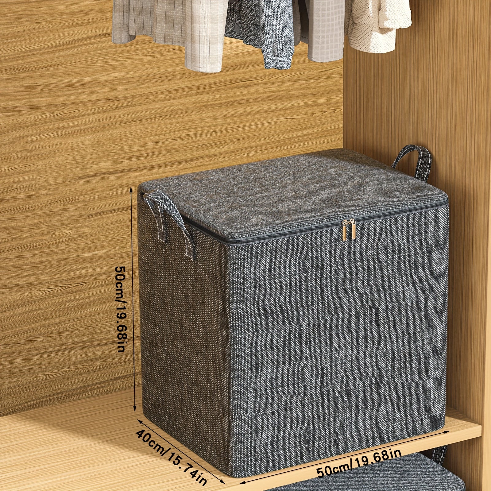 Large Capacity Storage Bag with Handle, Cationic Fabric, Portable Tote Bag