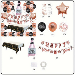 Year Balloon Party Decoration Round Year Latex Aluminum Foil Balloon