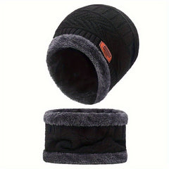 Winter Warm Beanie Hat & Scarf Set Thickened Knitted Hat For Men And Women
