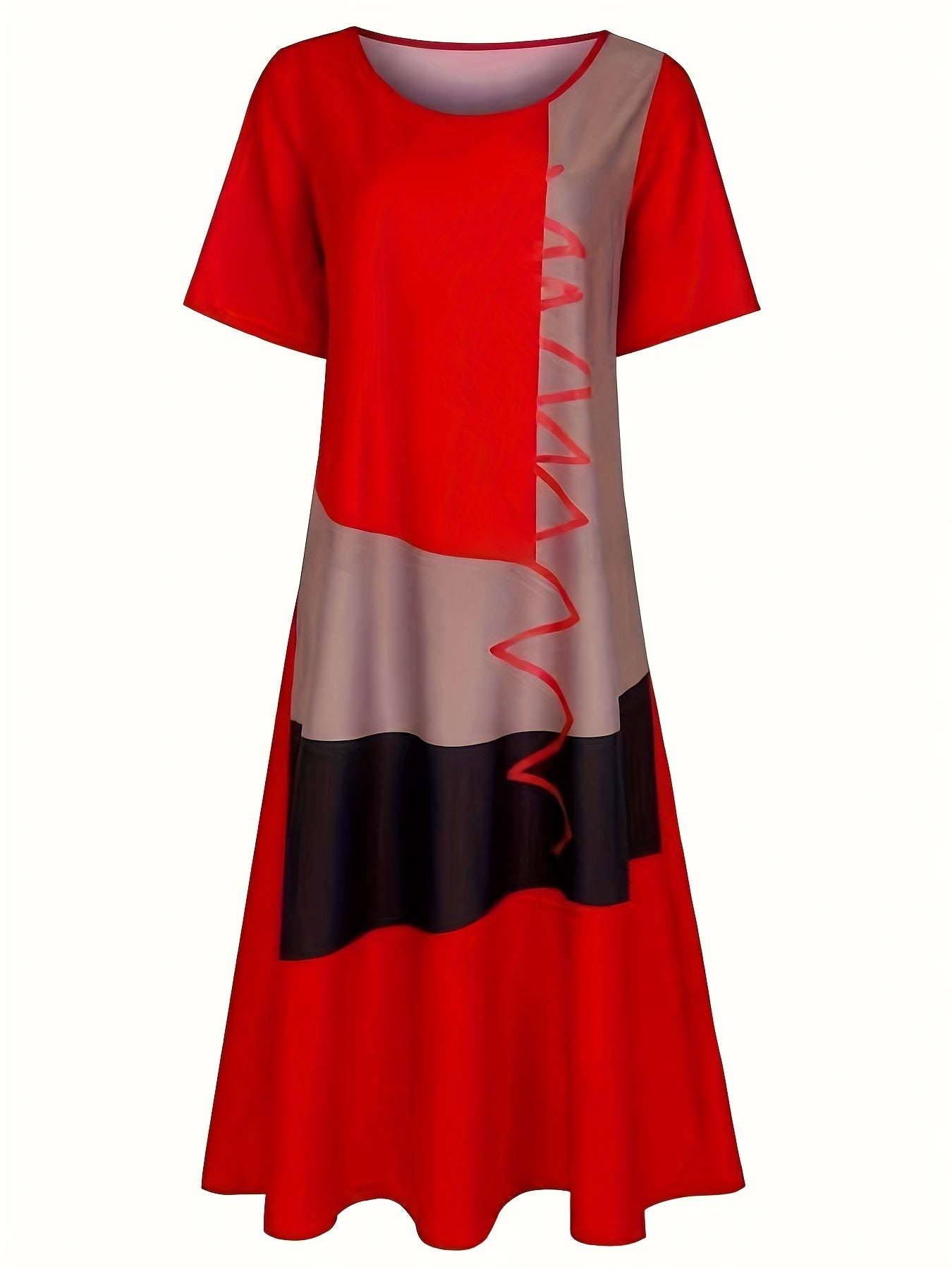 Colorblock Maxi Dress with Pockets