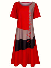 Colorblock Maxi Dress with Pockets