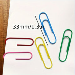 Macaron Paper Clip 33MM, Pink, Green, Yellow, Blue, Purple, 60 Pack