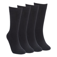 4 Pairs Solid Calf Socks Women's Knee High Stockings Hosiery