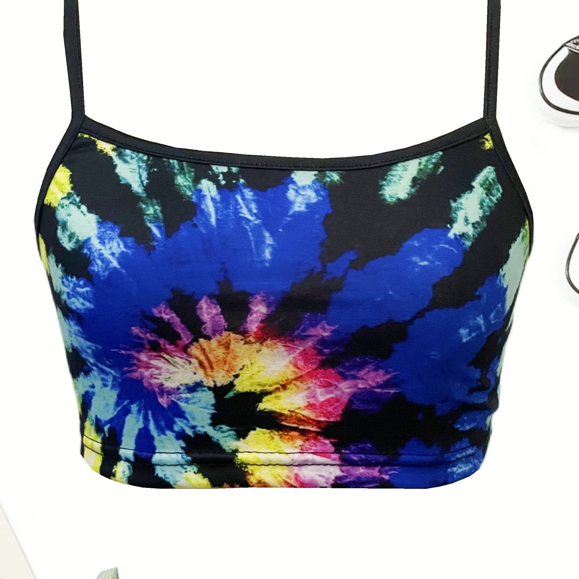 Tie Dye Print Crop Cami Top Y2K Summer Sleeveless Top