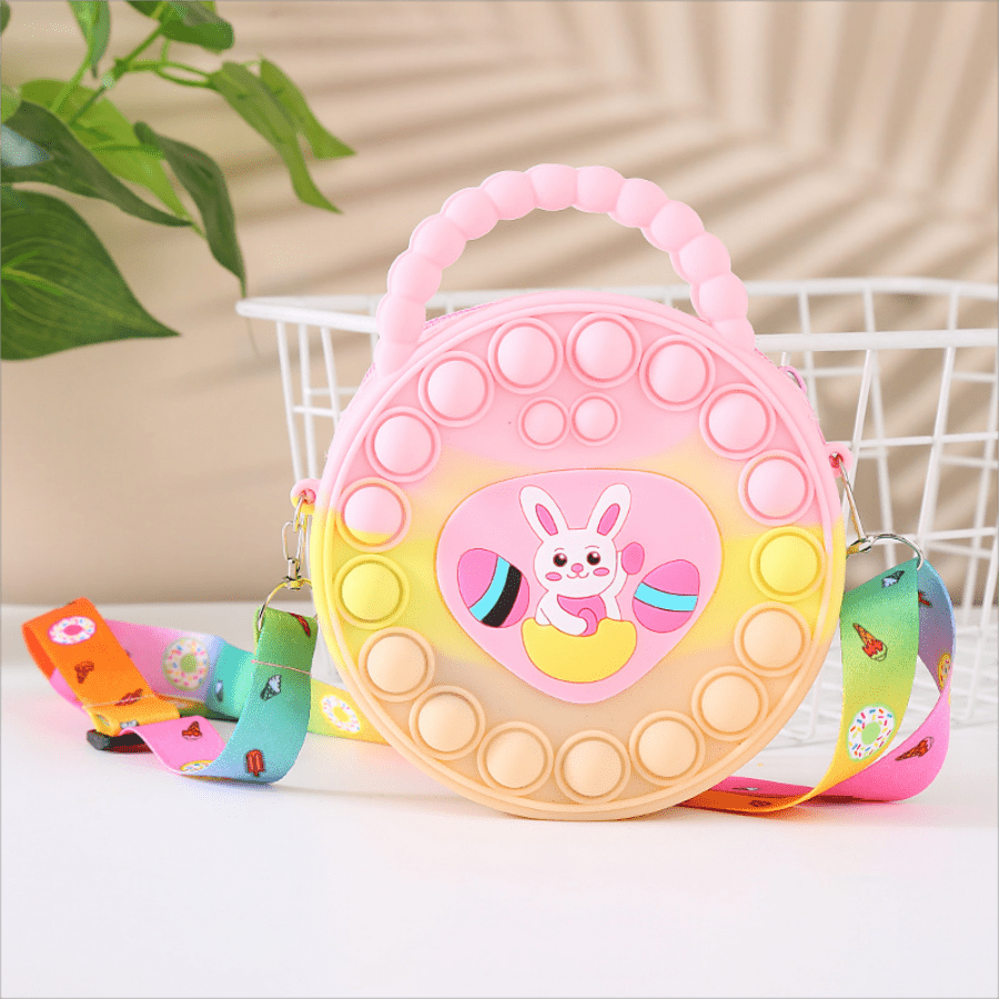 Girls Silicone Rabbit Messenger Bag Coin Purse Anti Anxiety Toys
