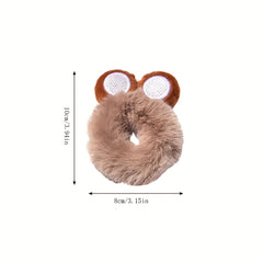 Cartoon Animal Ears Plush Hair Tie Hair Bands Ponytail Holders Scrunchies