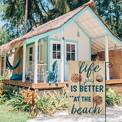 D Life IS BETTER AT THE Beach Small Yard Flags Decorations