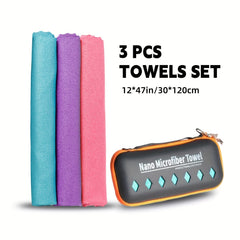 3pcs Quick Drying Towels With Bag Absorbent Portable Hair Drying Towel
