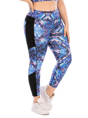 Colorblock Print Yoga Leggings Medium Stretch Workout Leggings