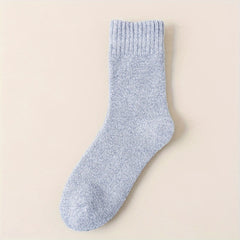 Men's Crew Socks, Winter Thicken Warm Solid Pairs, Autumn