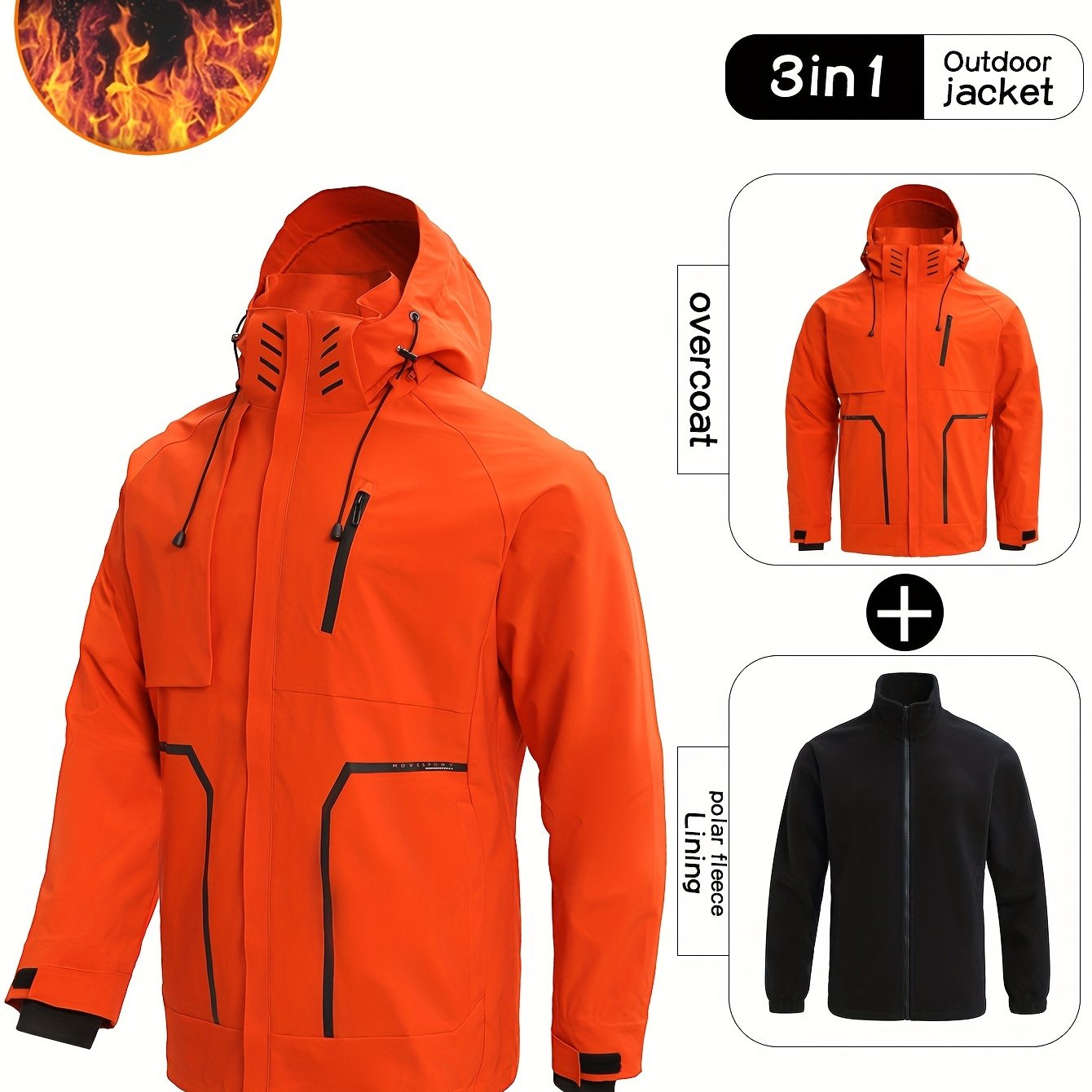 Men's 3-In-1 Outdoor Hooded Jacket
