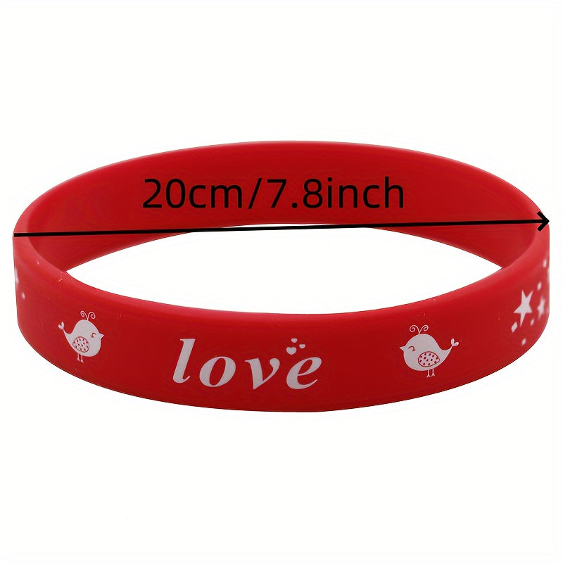 8 Pcs Mixed Silicone Bracelet Couple Exclusive Holiday Bracelet