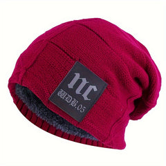 Men's Velvet Knitted Beanie Hat Winter Warm Skull Cap