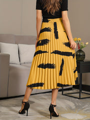 Pleated Skirts Casual Elastic Waist Maxi Skirts Women's Clothing