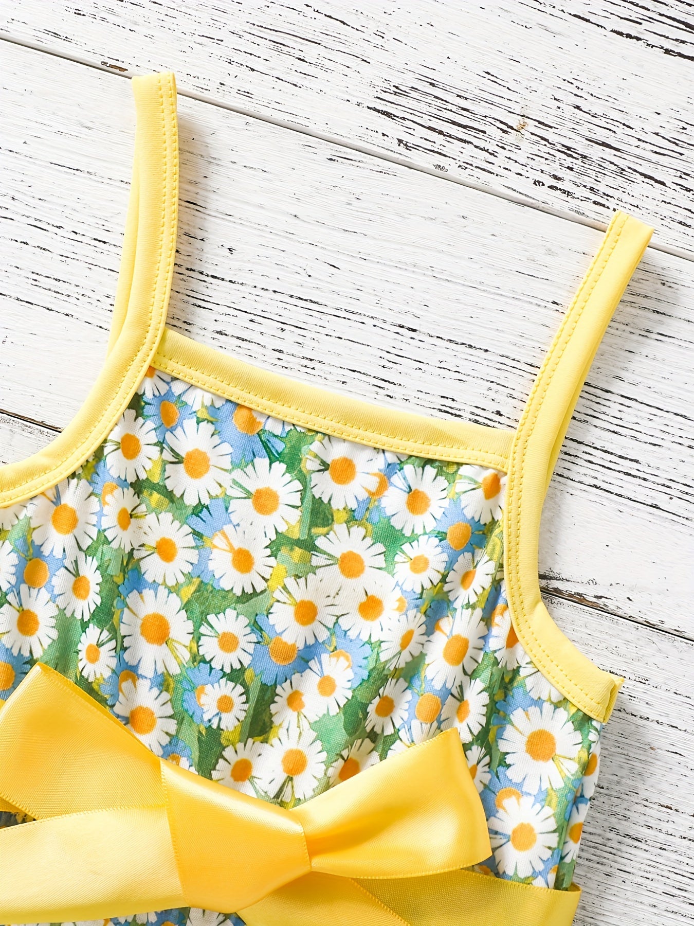 Toddler Girls Daisy Cami Rompers Wide Leg Jumpsuits For Beach Vacation