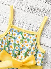 Toddler Girls Daisy Cami Rompers Wide Leg Jumpsuits For Beach Vacation