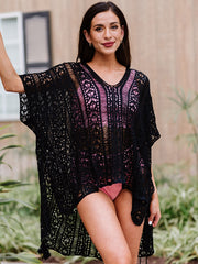 Crochet Beachwear Shirt Hollow Out See through Beach Dress