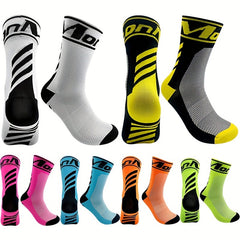 Breathable Sweat Absorbent Mid Calf Cycling Sports Socks